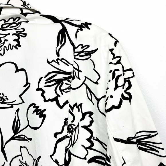 Floral Black and White Women's Jacket - Picture 6 of 11